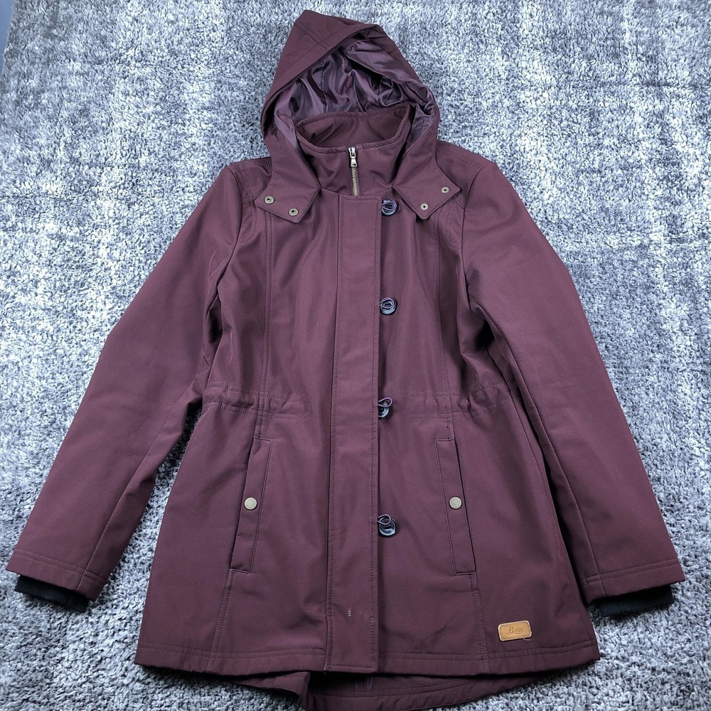 Bass Coat Womens Medium Purple Hooded Lined Parka Winter Zip Pockets Outdoor - Picture 3 of 12